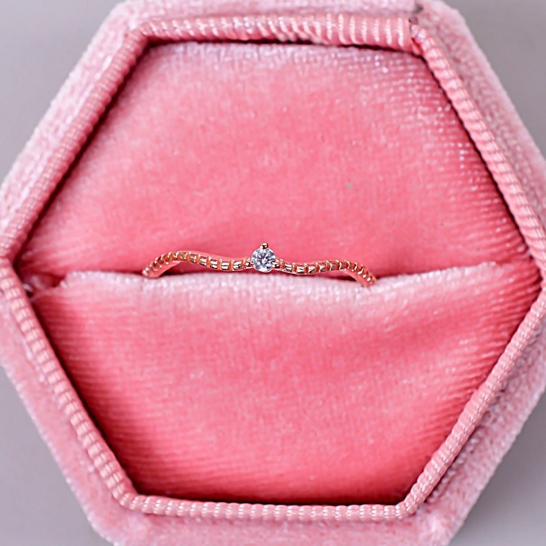 Unique Moissanite Wave Band Ring For Special One