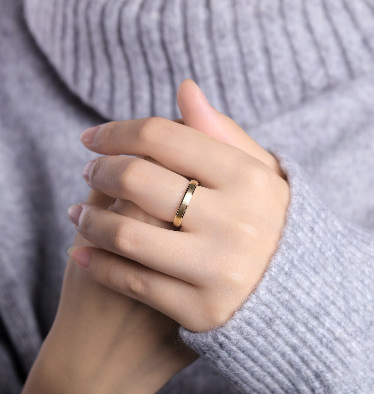 Art deco Wedding Band Women | rose gold band | frosted Bridal Jewelry | Unique wedding ring | Vintage promise Ring Anniversary Gift for her