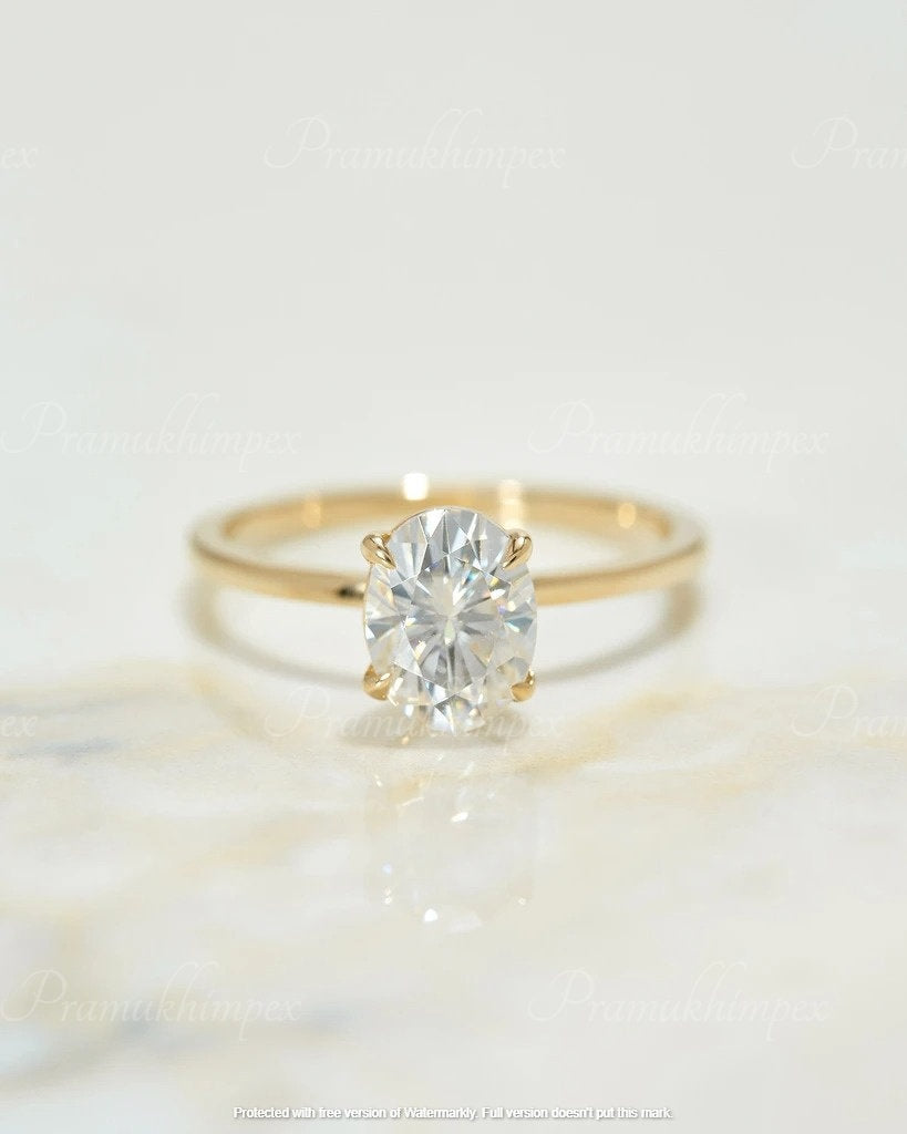 Oval Cut Engagement Ring , 1.5 CT Moissanite Engagement in Solid Gold, Forever One , Elongated Oval Engagement Ring, Modern Engagement Ring