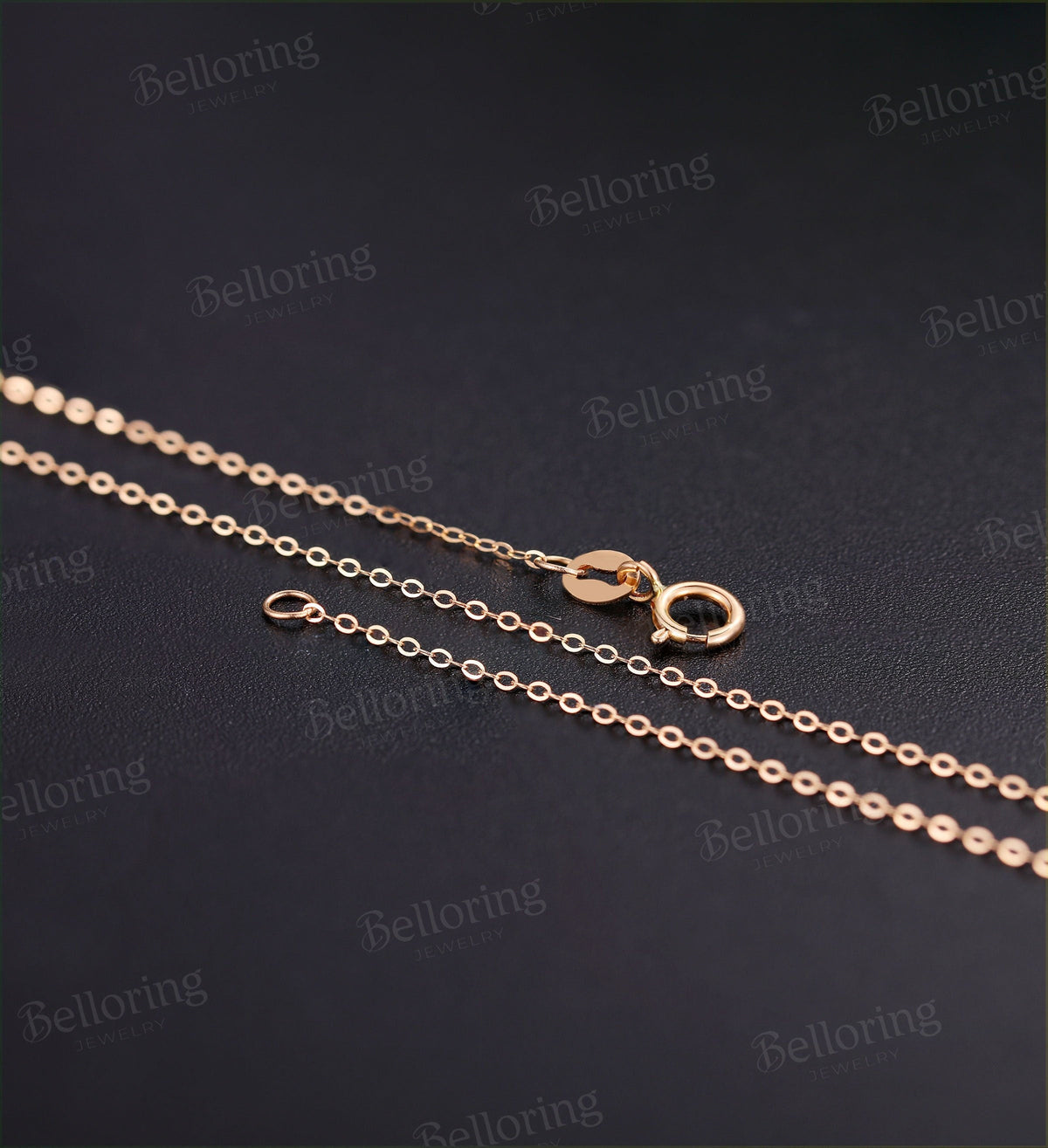 Necklace bridal chain Solid 14K yellow gold rose gold white gold vintage delicate pendant Anniversary wedding ring