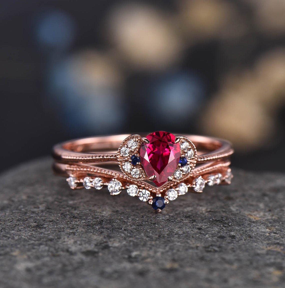 Dainty Rose Gold Moss Agate Engagement Ring Diamond Women Wedding Ring 14K/18K Bridal Promise Anniversary Gift