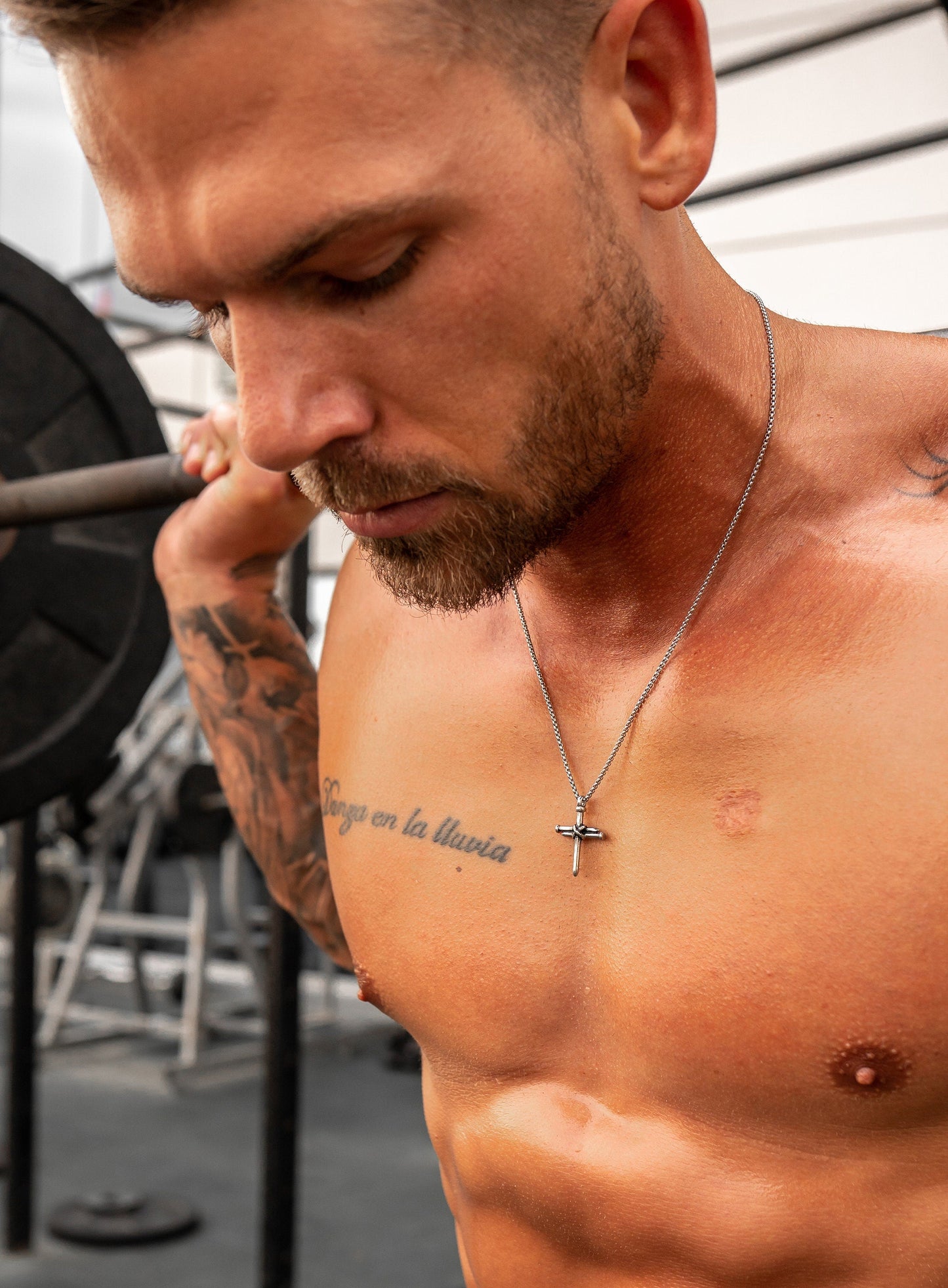 Waterproof Men's Nail Cross Necklace