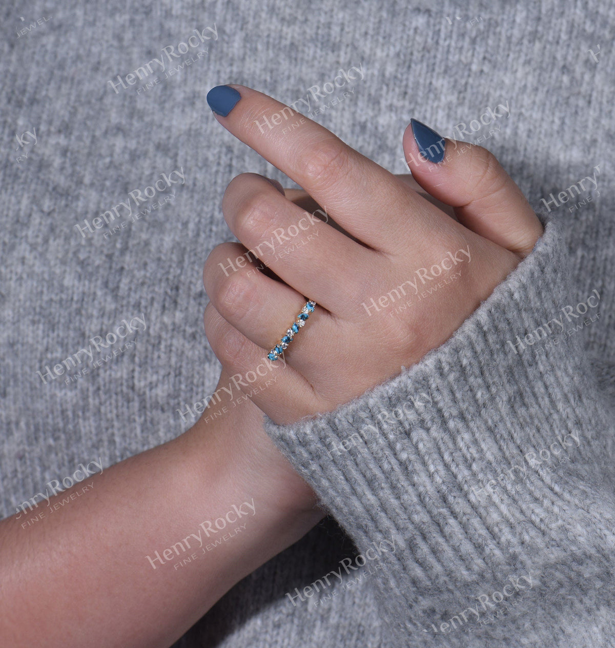 Antique Turquoise Wedding Band Rose Gold Women | Vintage Moissanite Stacking Bridal Ring | Art Deco Diamond Promise Ring | Anniversary ring