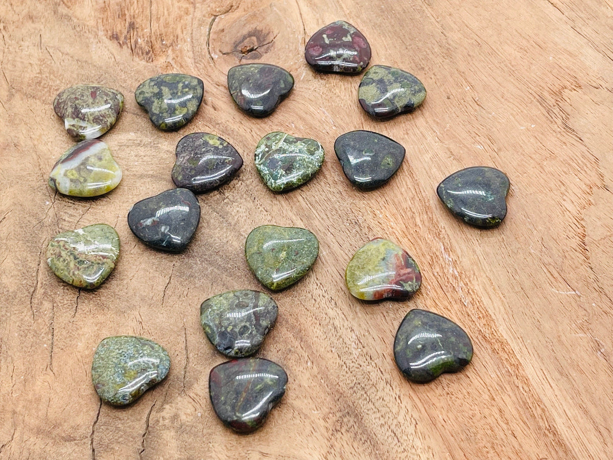 Dragon Blood Jasper Heart Gemstone - 20x20x6mm - HE1081