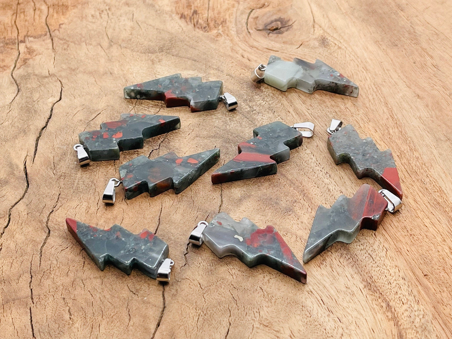 African Bloodstone Lightning Crystal Pendant - Lightning Stone - NC1151