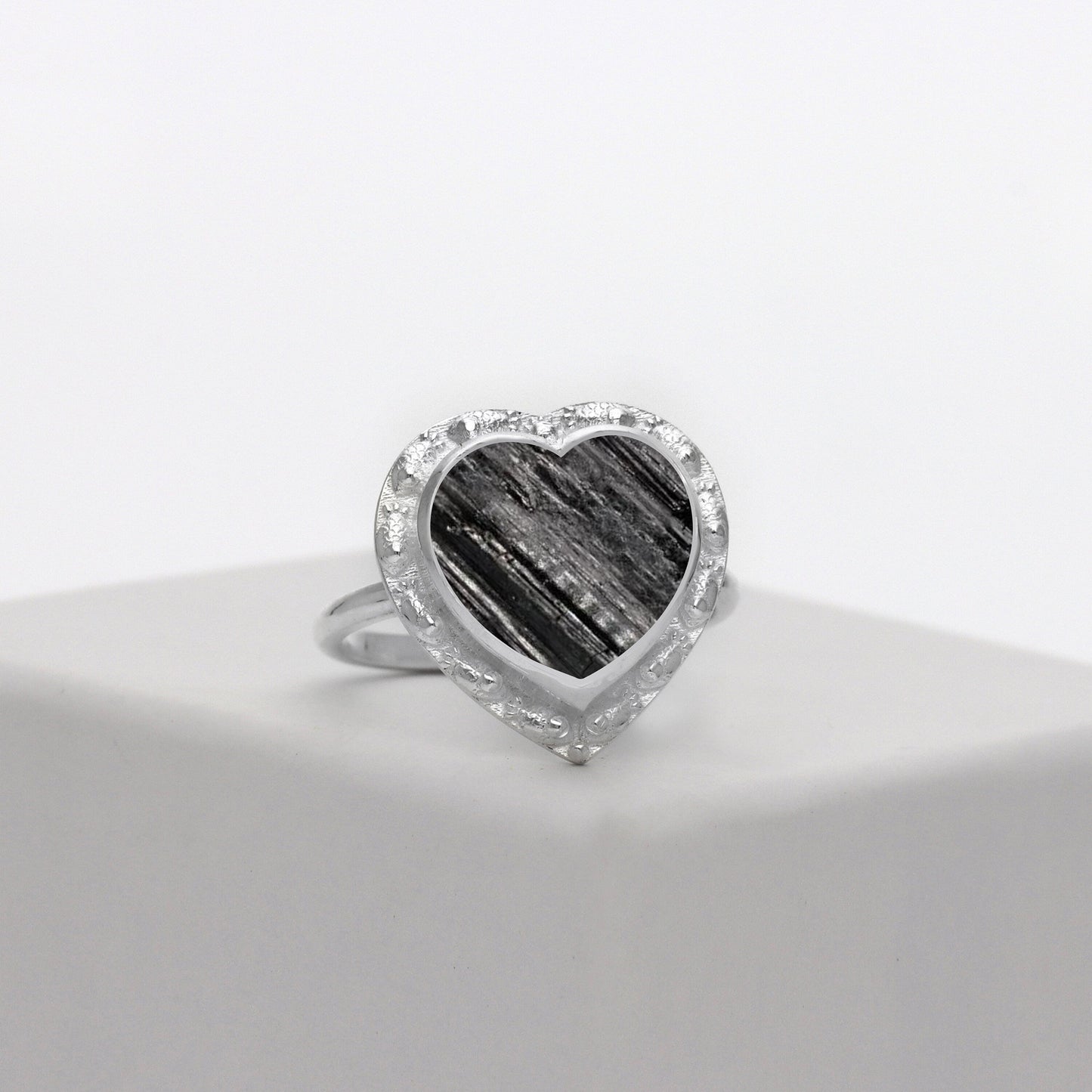 Raw Black Tourmaline Heart Ring, Bar Tourmaline Ring , Black Tourmaline Heart For Women, Natural Rough Stone, Handmade Ring, Gift For Her