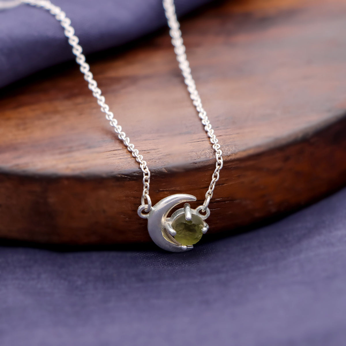 Genuine Moldavite Rough Pendant 100% Natural With Certified Gemstone From Czech Republic 925 Sterling Silver Handmade Designer Jewelry