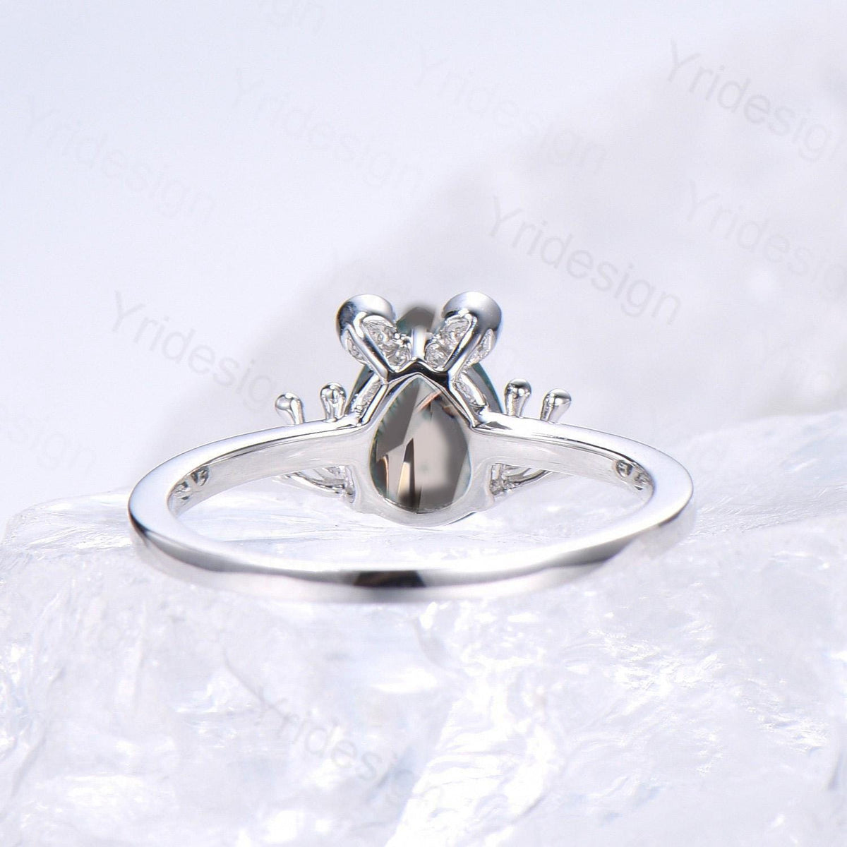 Vintage Frog smoky quartz engagement ring Animal inspired pear shaped brown quartz wedding ring for women dainty anniversary ring for girl