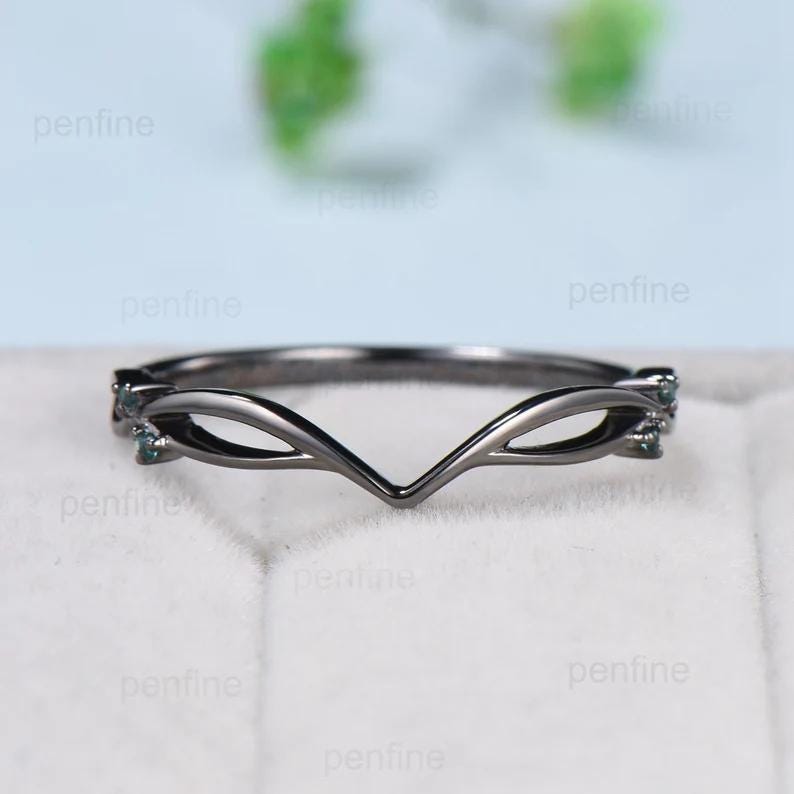 Vintage kite cut moss agate engagement ring set Nature Inspired green agate leaf vine ring cluster emerald eye bridal wedding set for women