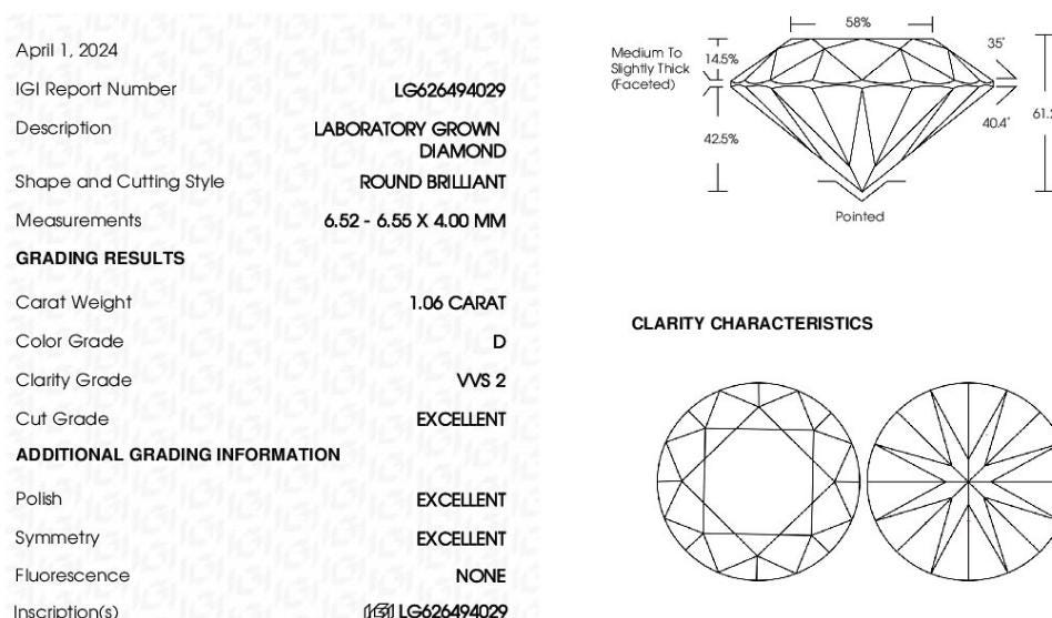 1 Carat D Color VVS2 Clarity IGI Certified Lab Grown Round Cut Diamond Five Stone Engagement Ring, Side Pear & Marquise Diamonds Rose Gold