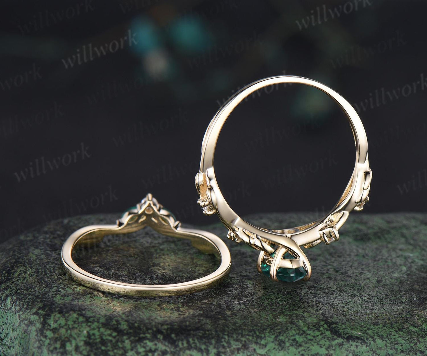Custom order for Nathaniel Tennant(1pc ring setting,14k yellow gold, ring size 4)