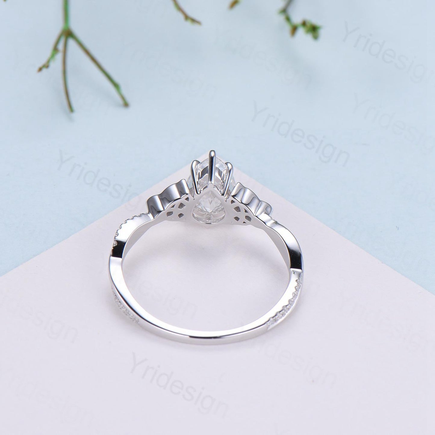 Celtic Knot Pear Shaped Fire Opal Engagement Ring For Women Unique Norse Viking infinity Opal Wedding Ring Spilt Shank Anniversary gifts