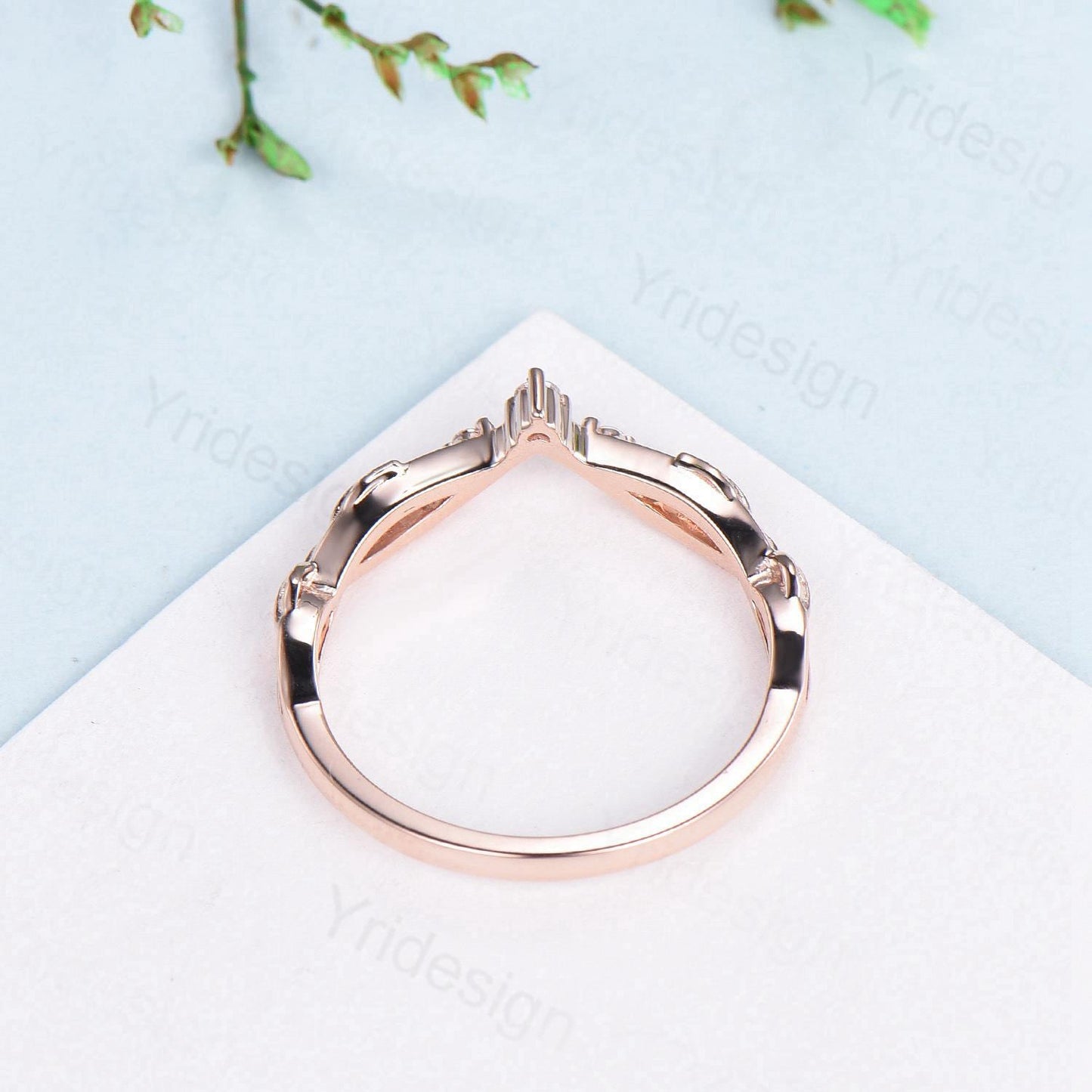 Vintage Curved Garnet Wedding Band Split Shank Promise Ring Leaf Vine January Birthstone Stackable Matching Band Evil Eye Wedding Ring Women