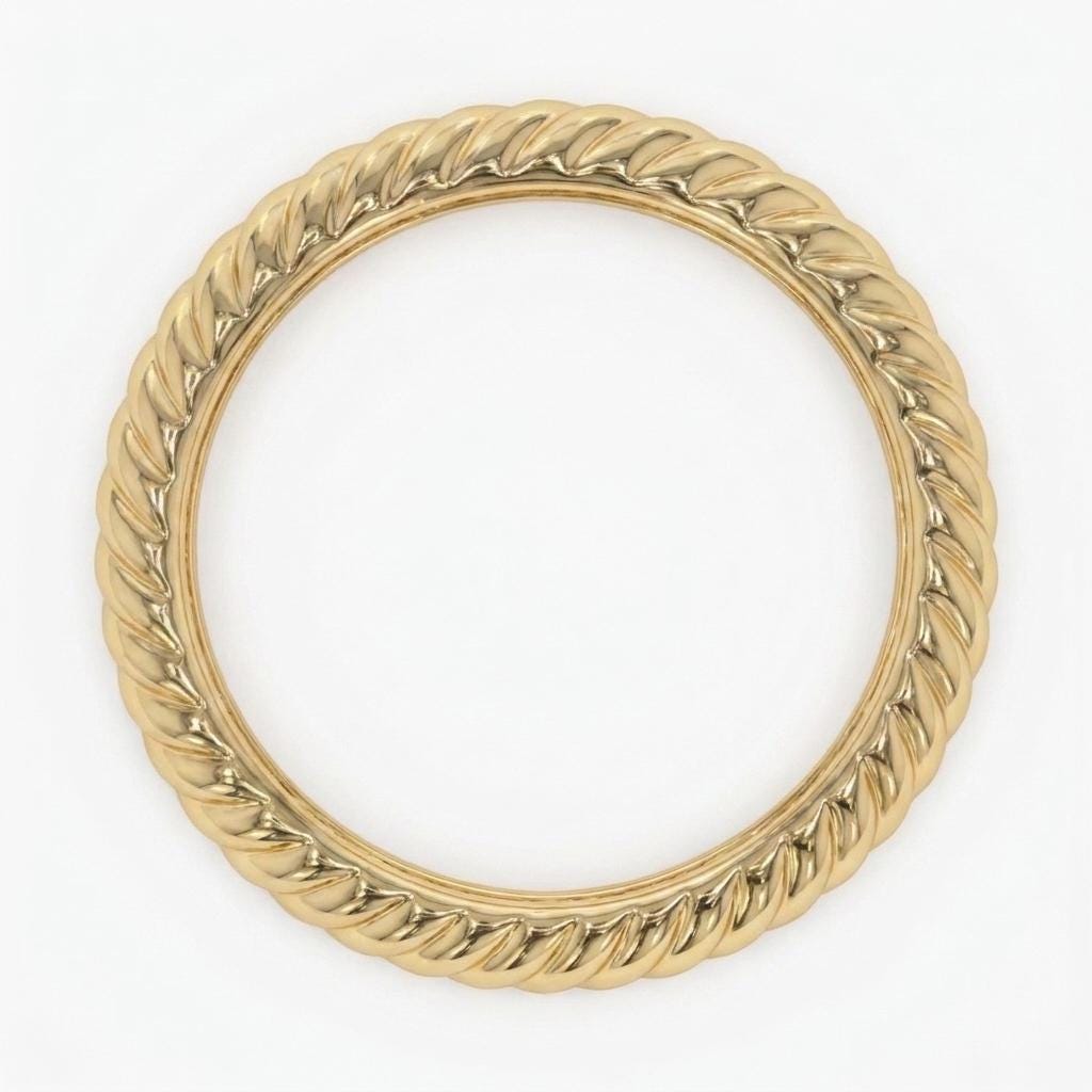 Dome Croissant Ring, 14k Solid Gold Bold Dome Statement Ring for Women, Chunky Gold Ring, Twist Rope Ring Thick Gold Ring, Jewelry for Women