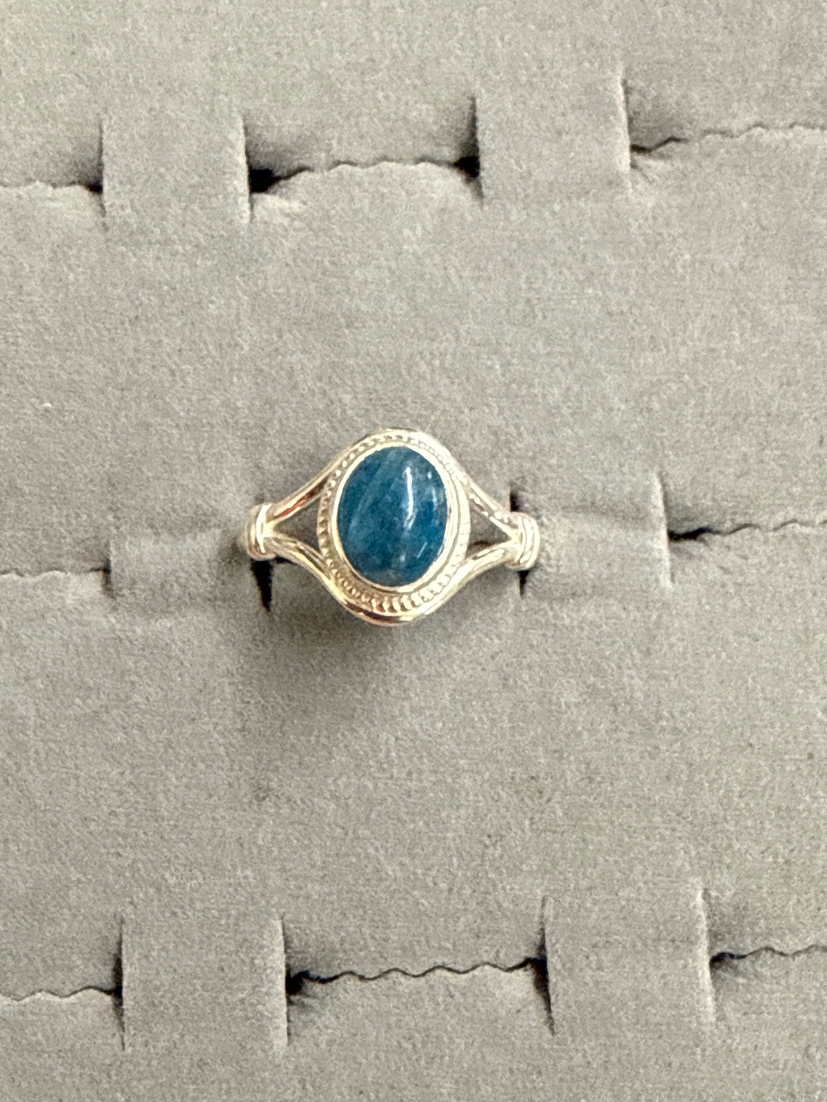 Blue Apatite Ring Size 10