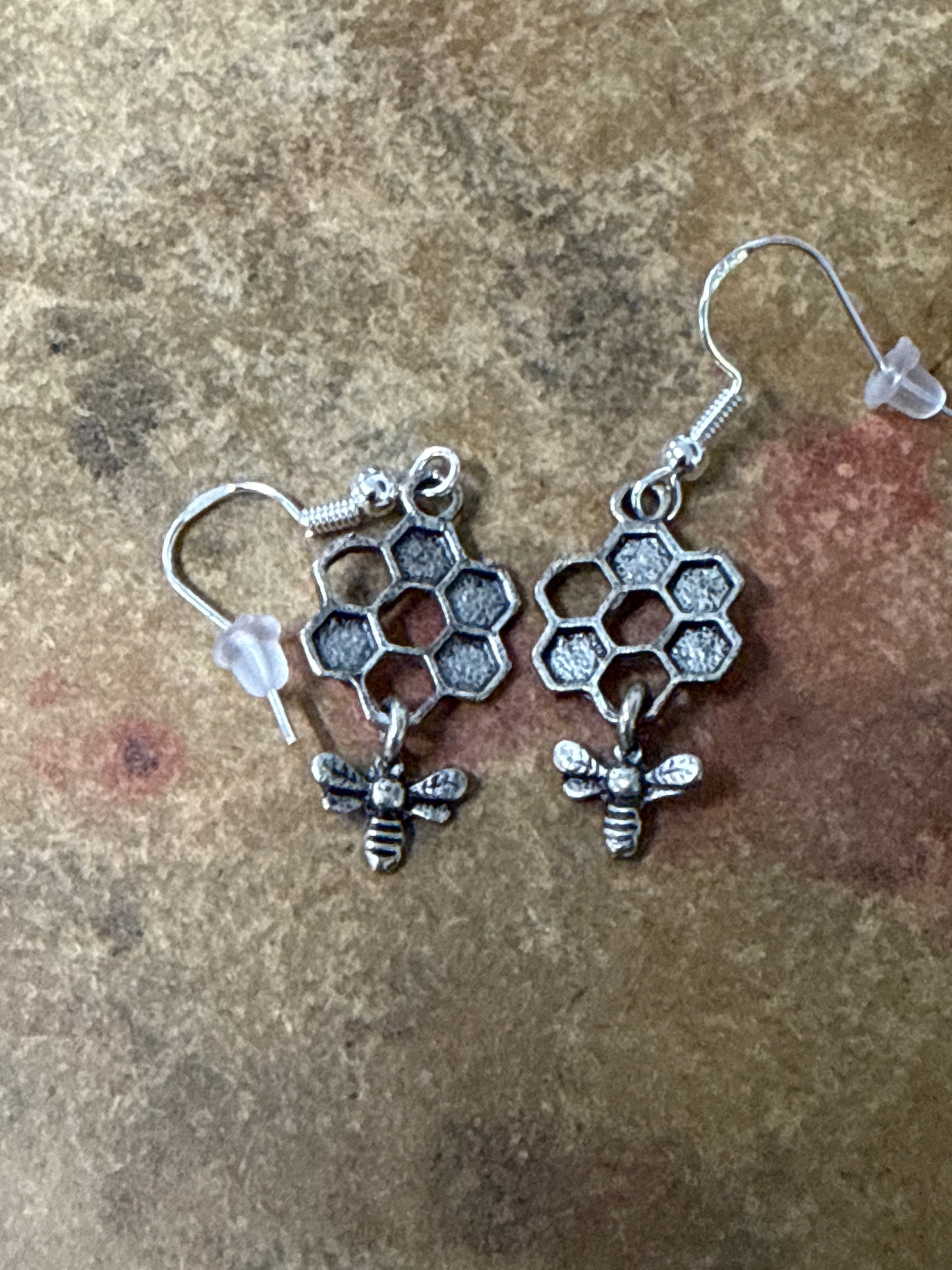 Beehive and Bee Earrings