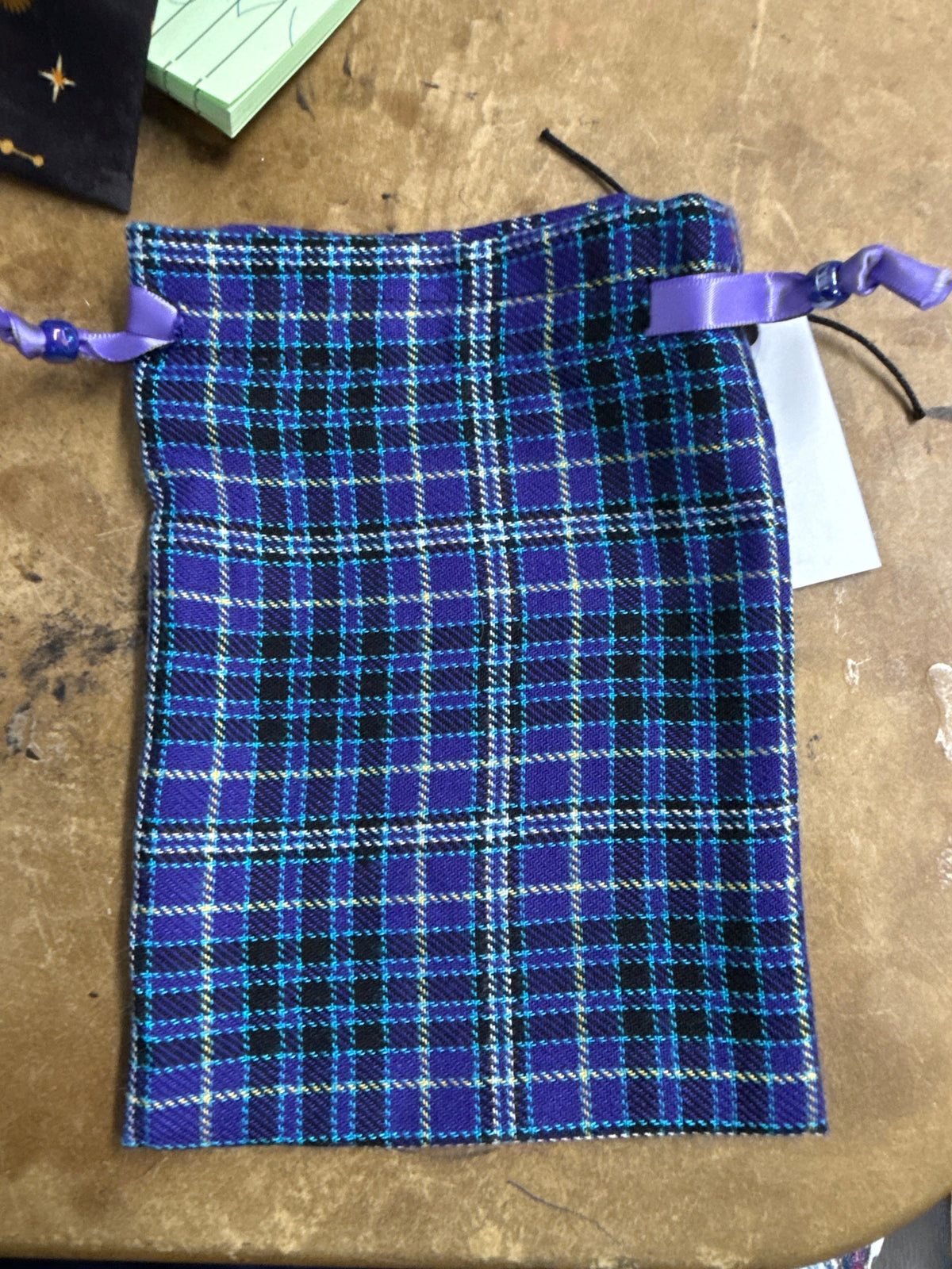 Purple and Blue Plaid Tarot Bag