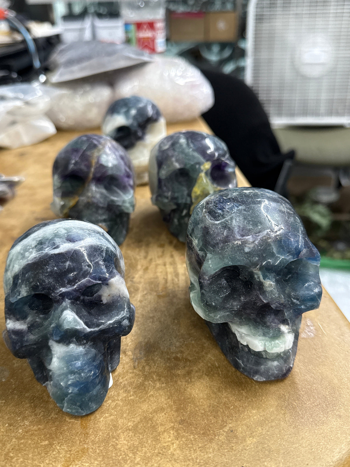 Rainbow Fluorite Skull