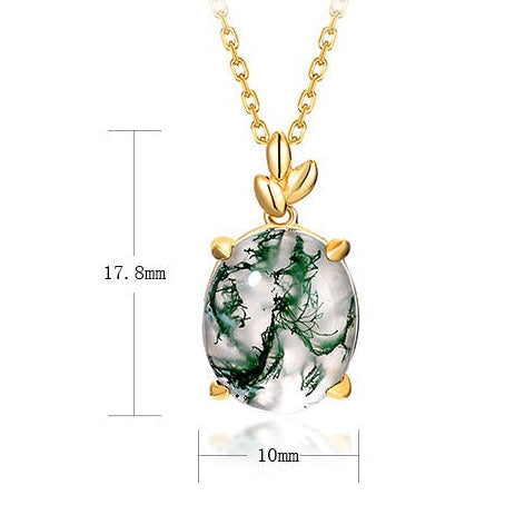 Nature Inspired Green Moss Agate Personalized To My Wife Necklace "Lioren"