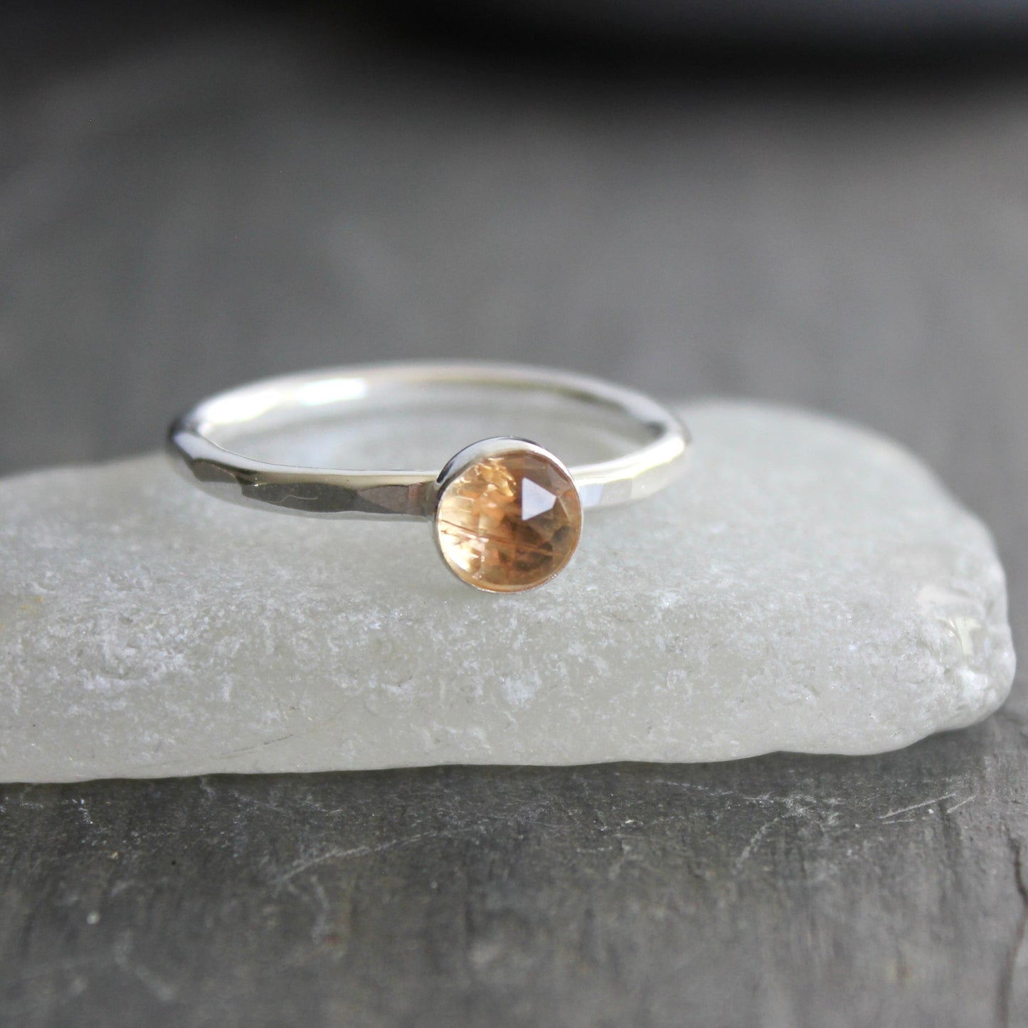 Sterling Silver Imperial Topaz Stacking Ring | November Birthstone | 23rd Anniversary