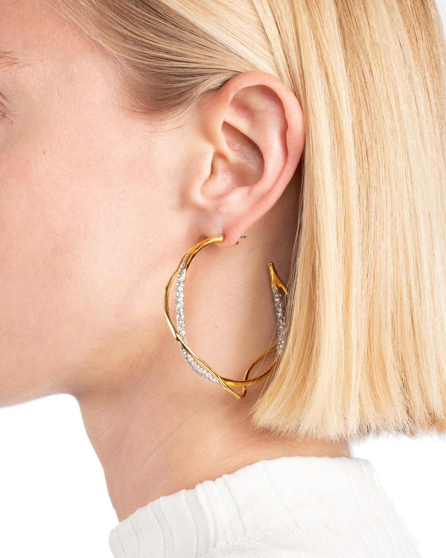 Intertwined Crystal Pavé Hoops