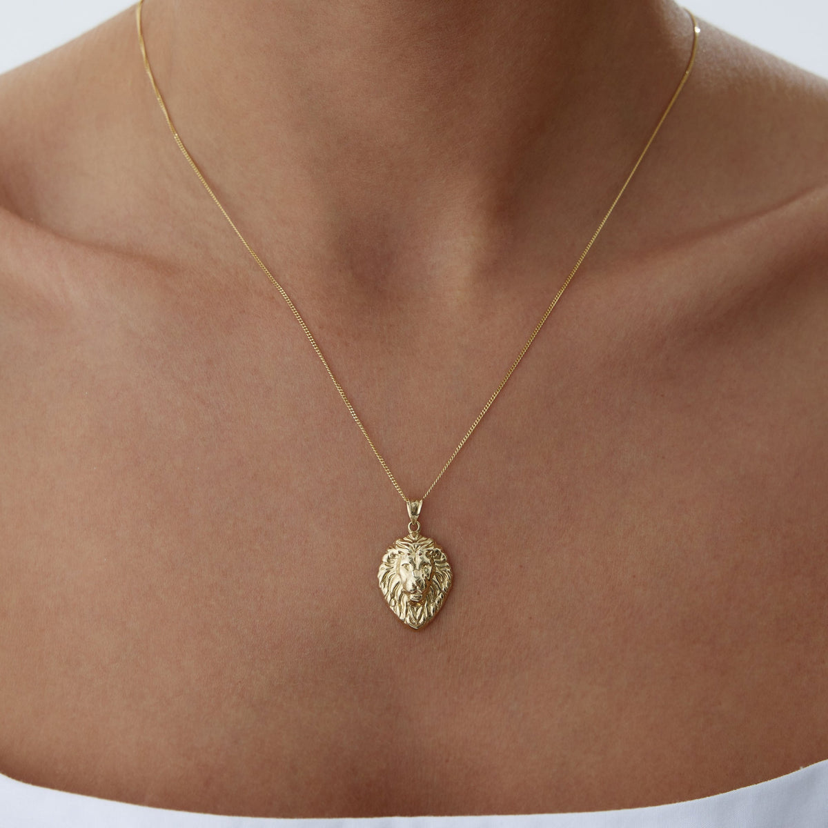 14k Gold Lion Necklace