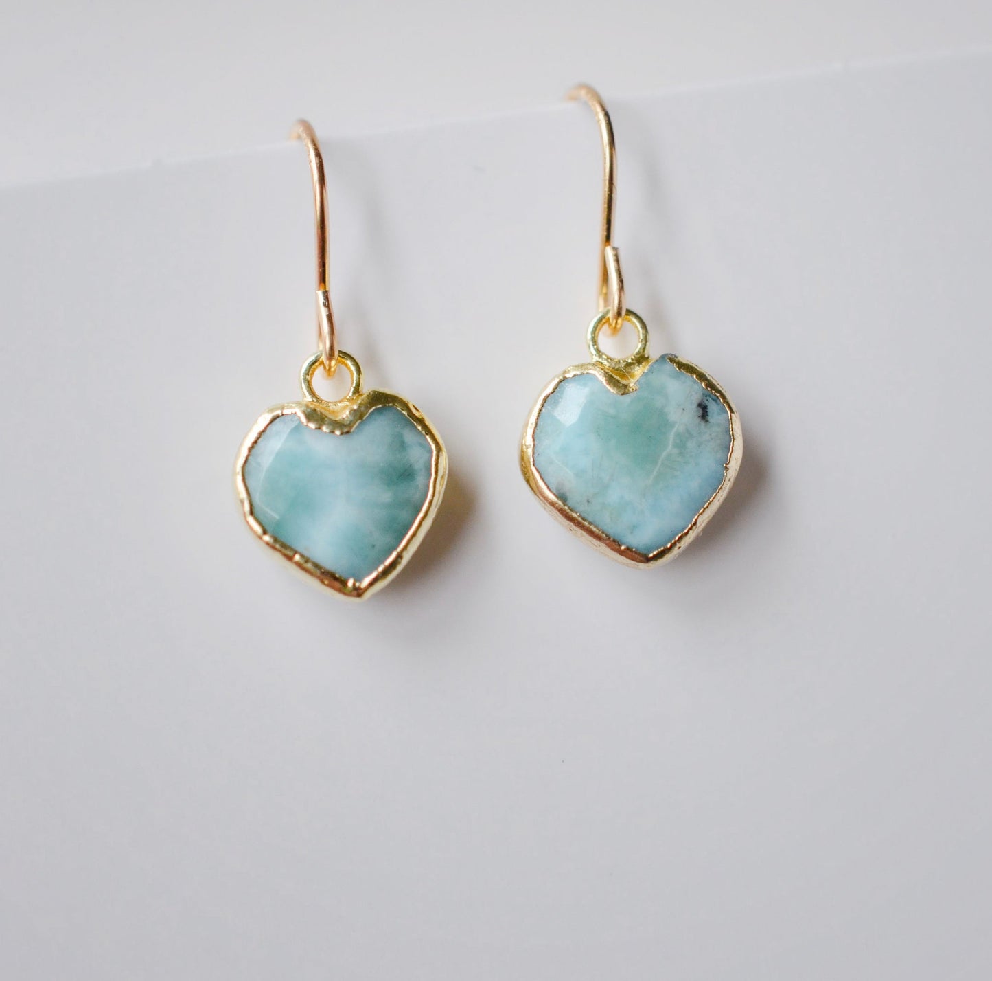 Larimar Heart Earrings