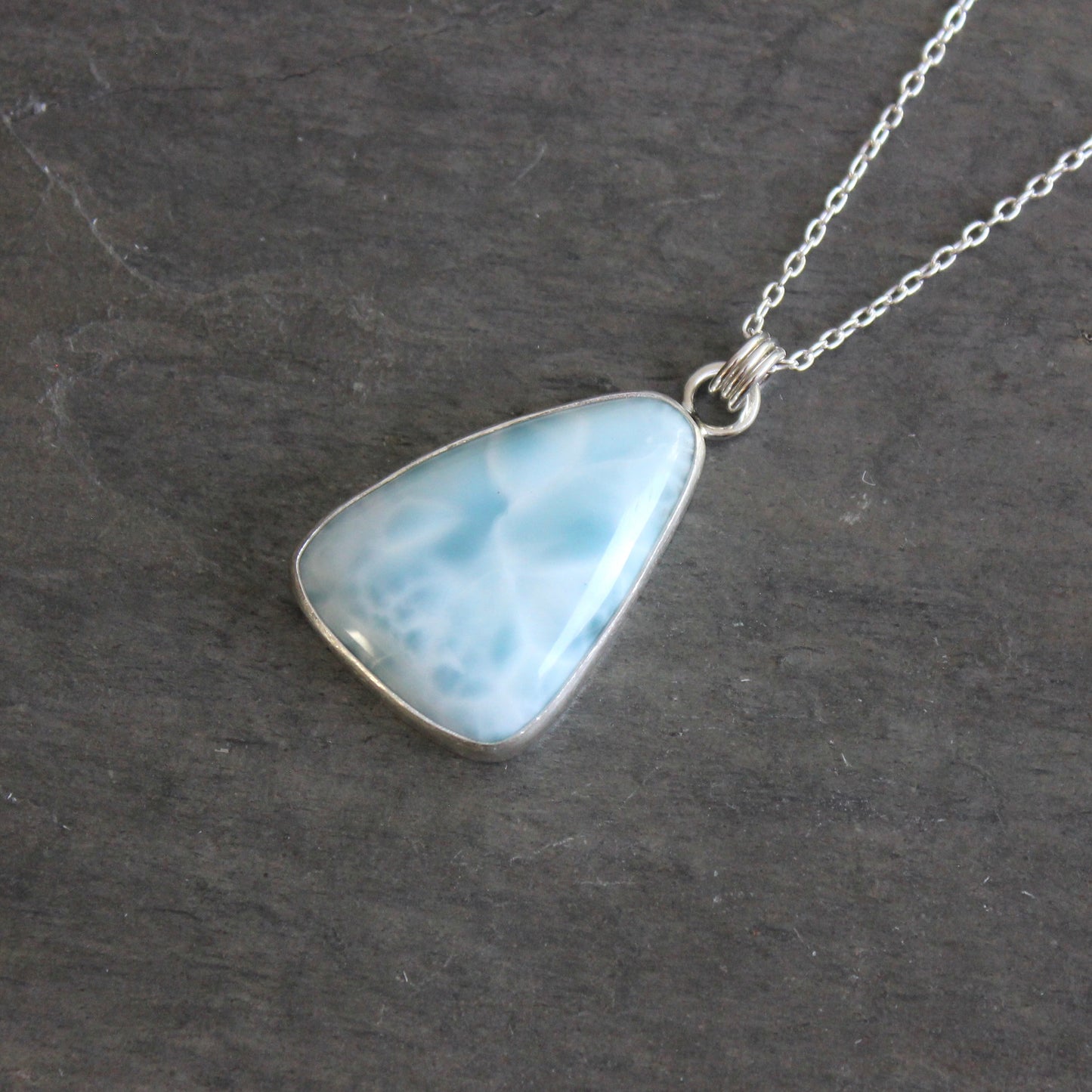 Large Larimar Pendant Necklace | Dominican Republic Gemstone