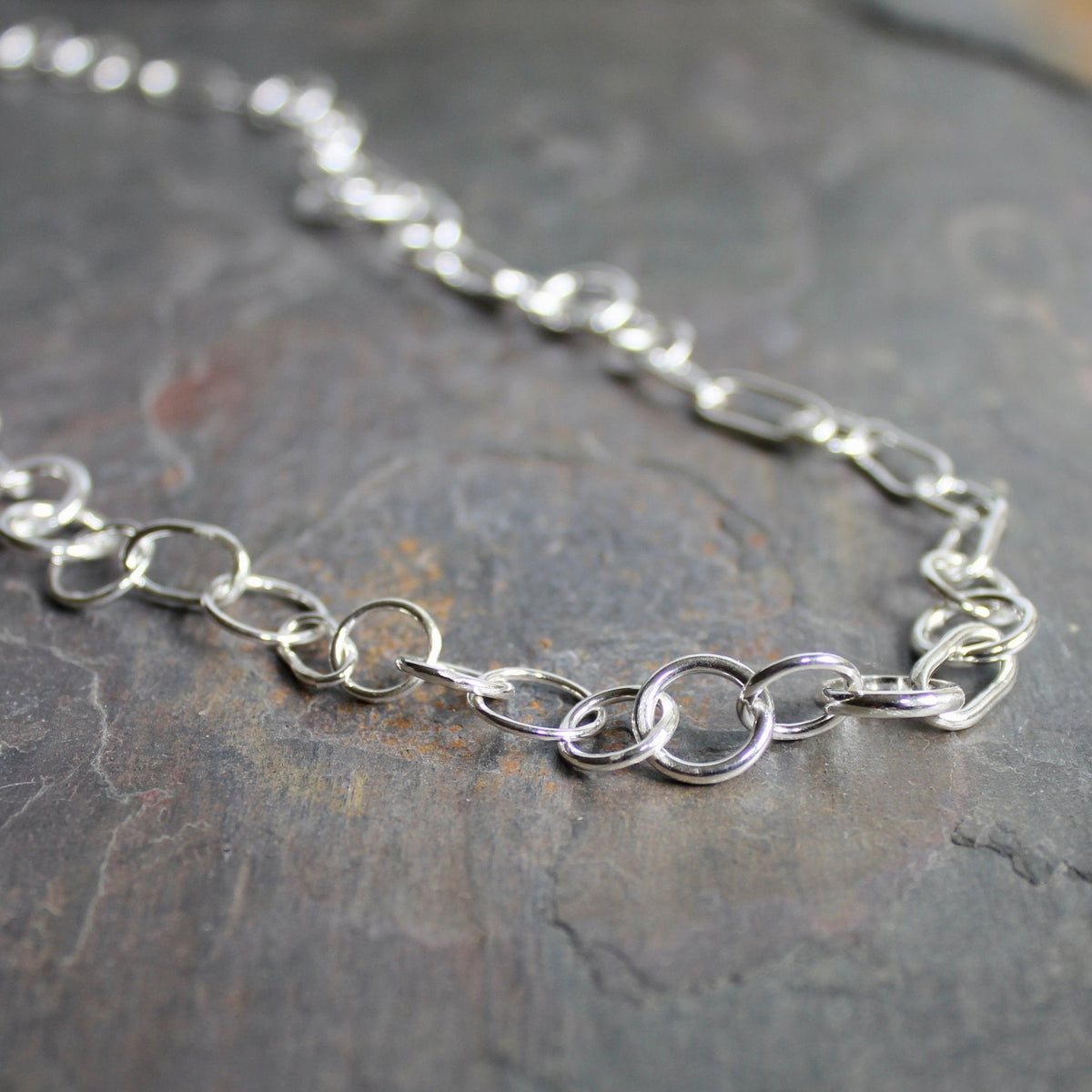 Luxe Sterling Silver Random Link Chain Necklace | Handmade | Ready to Ship