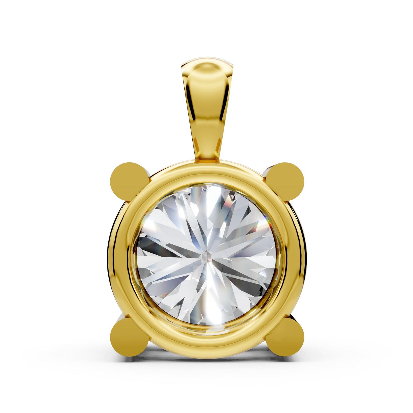 Lab Diamond Solitaire Pendant Round Cut Lab Grown Diamond Bridesmaid Pendant Solid 14K Gold Diamond Pendant Gift For Her