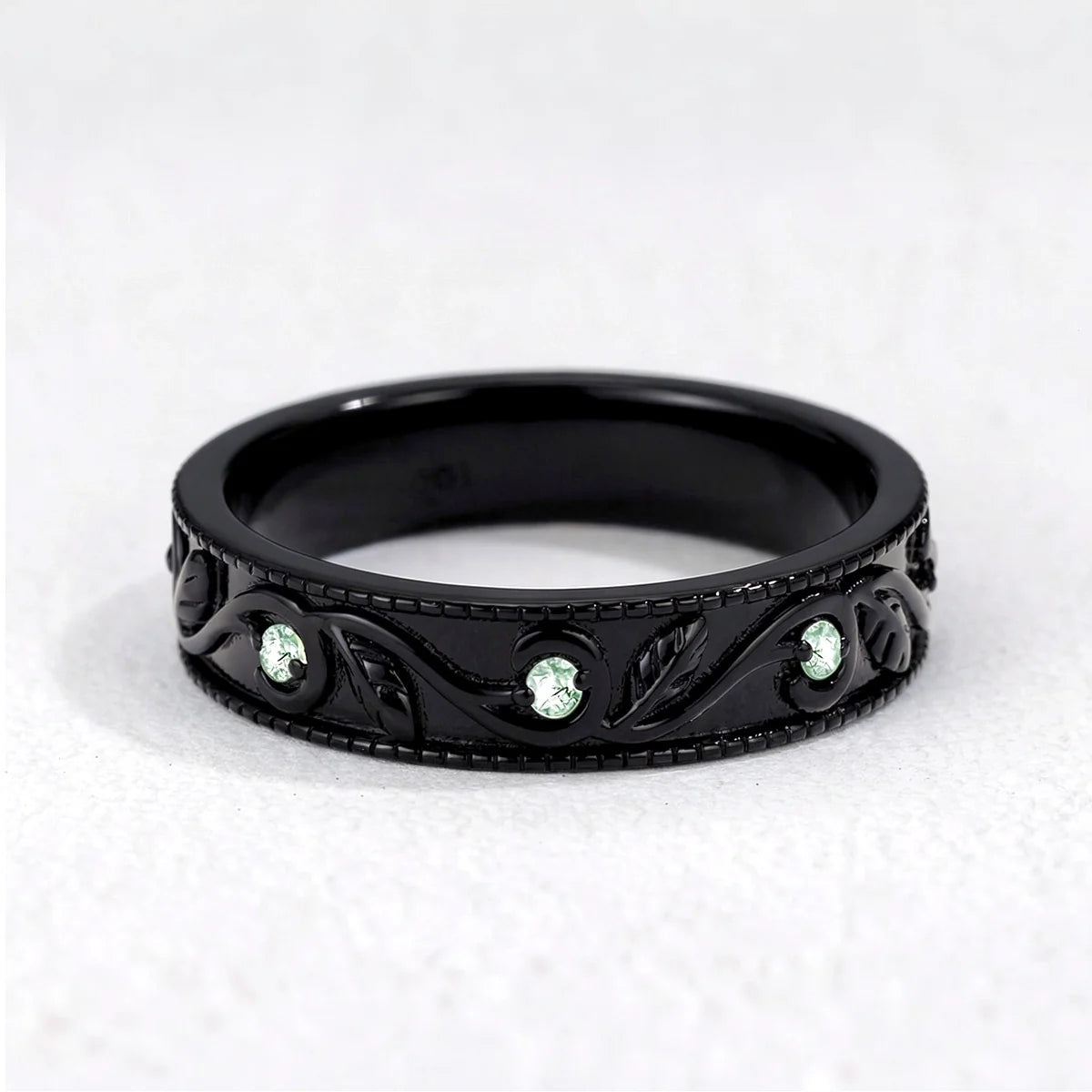 Marguerite’s Garland | Pear Cut Moss Agate Couple’s Ring Set 3pcs