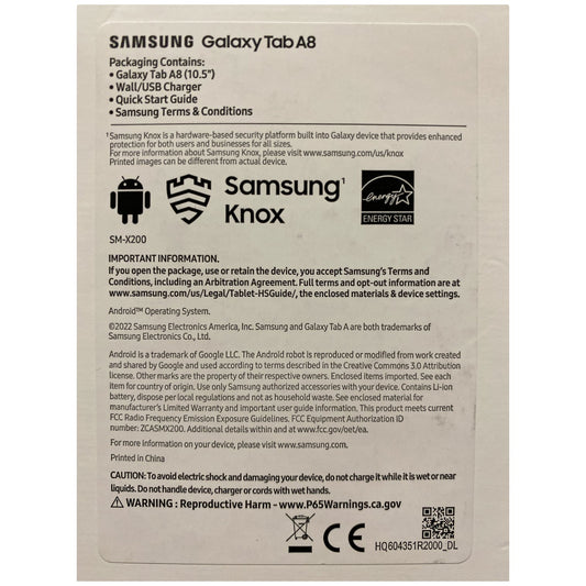 Samsung Galaxy Tab A8 SM-X200 32GB, Wi-Fi, 10.5" Gray