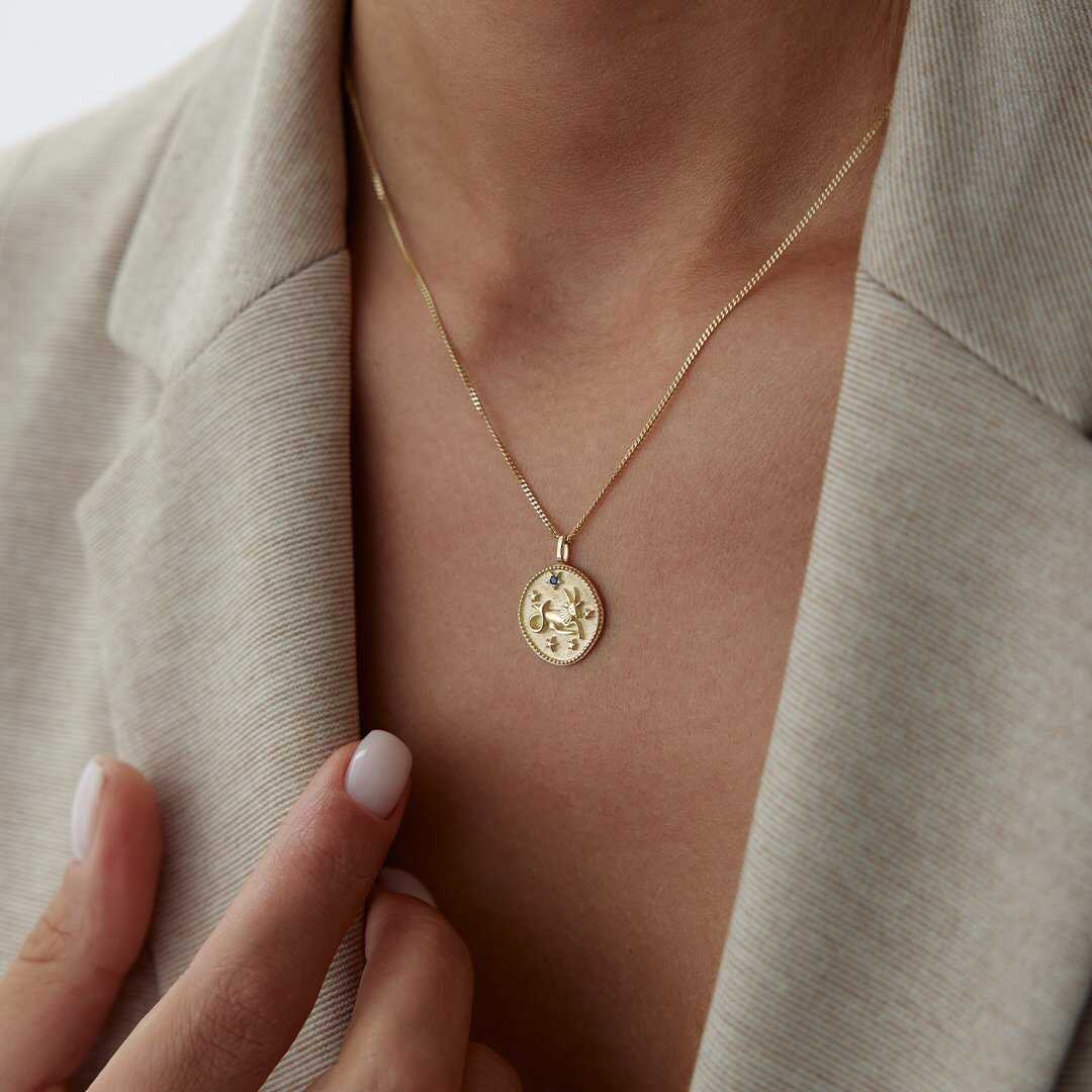 14k Gold Capricorn Necklace