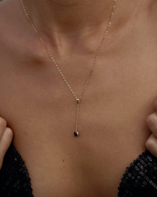 ONYX DROP NECKLACE
