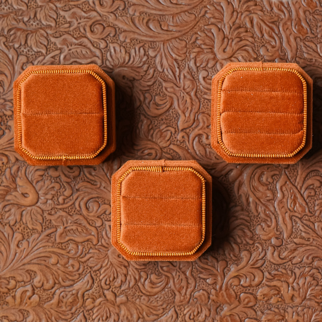 Velvet Octagon Square Ring Box