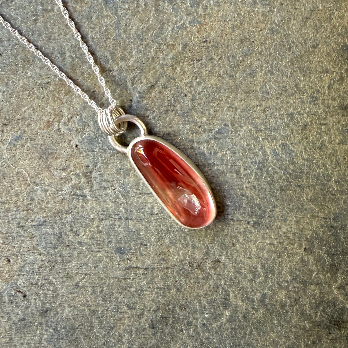 Red Oregon Sunstone Pendant Necklace | Sterling Silver | One Of A Kind PNW Gemstone