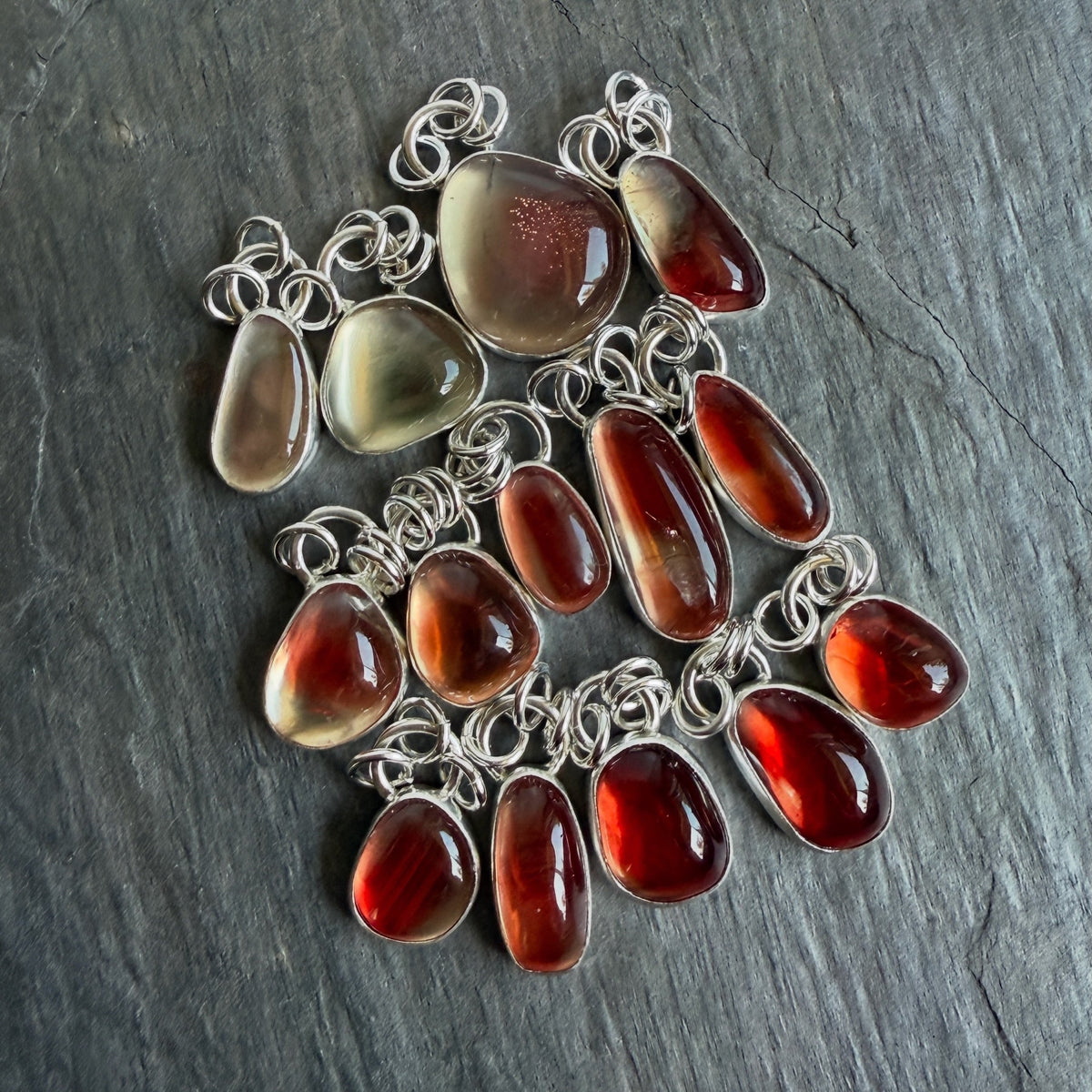 Small Red Oregon Sunstone Pendant Necklace | Sterling Silver | PNW Gemstone