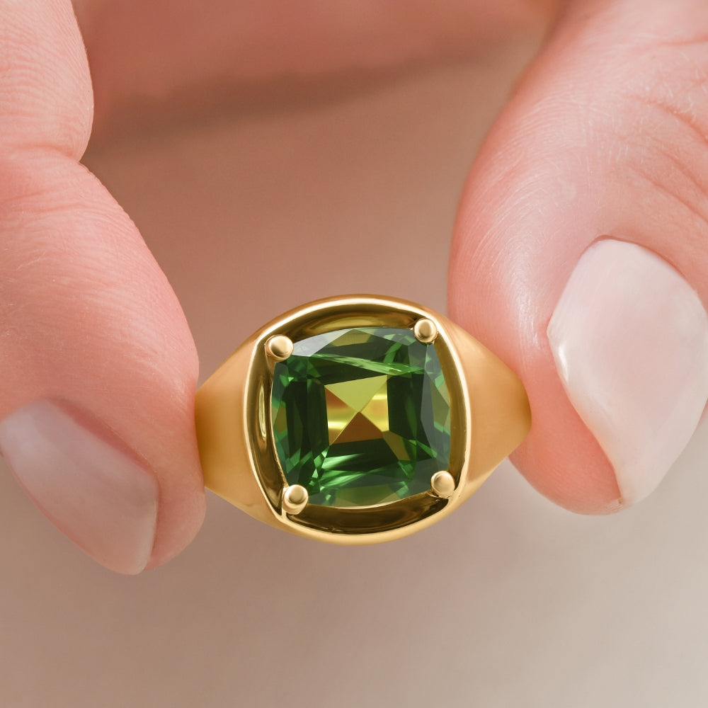 Ansley Peridot 4Ct Ring 14k Yellow Gold