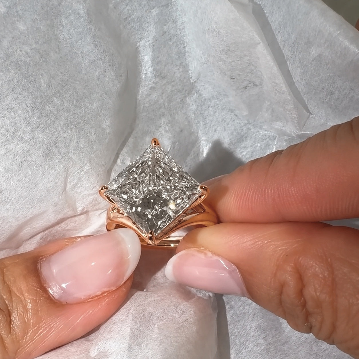 Statement 10.0ct Princess Cut Kite Set Solitaire Engagement Ring
