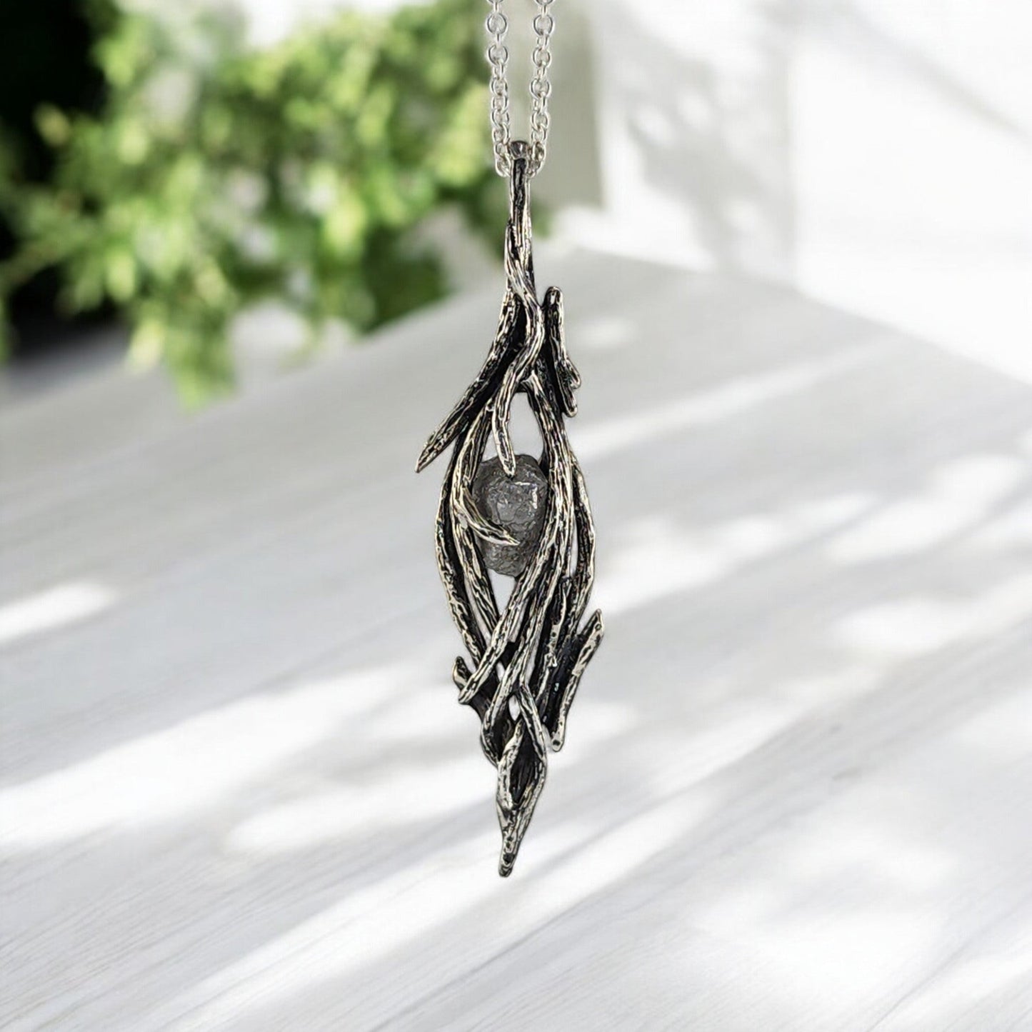 Rough Diamond Hand-sculpted Pendant