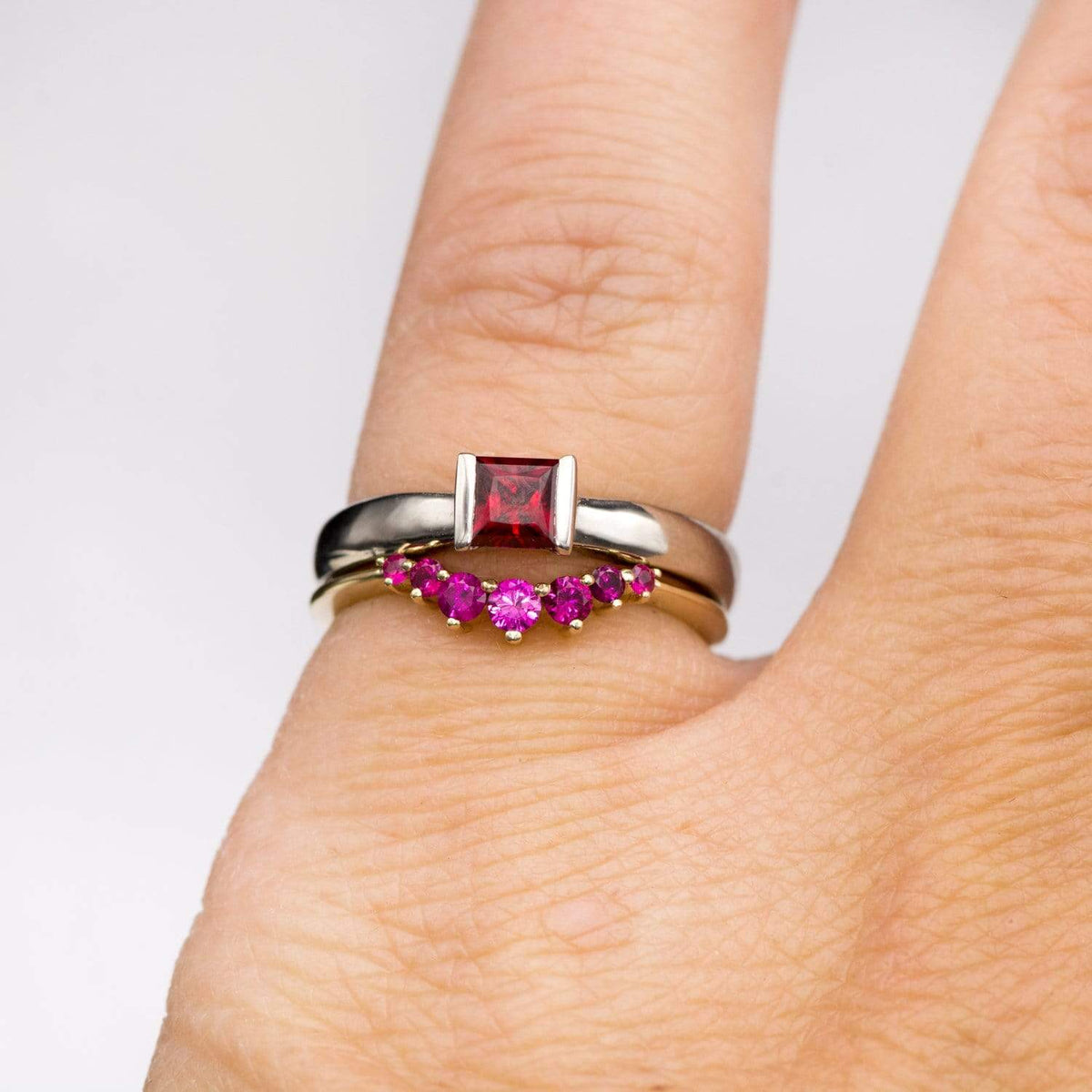 Princess Cut Square Lab Created Ruby Gemstone