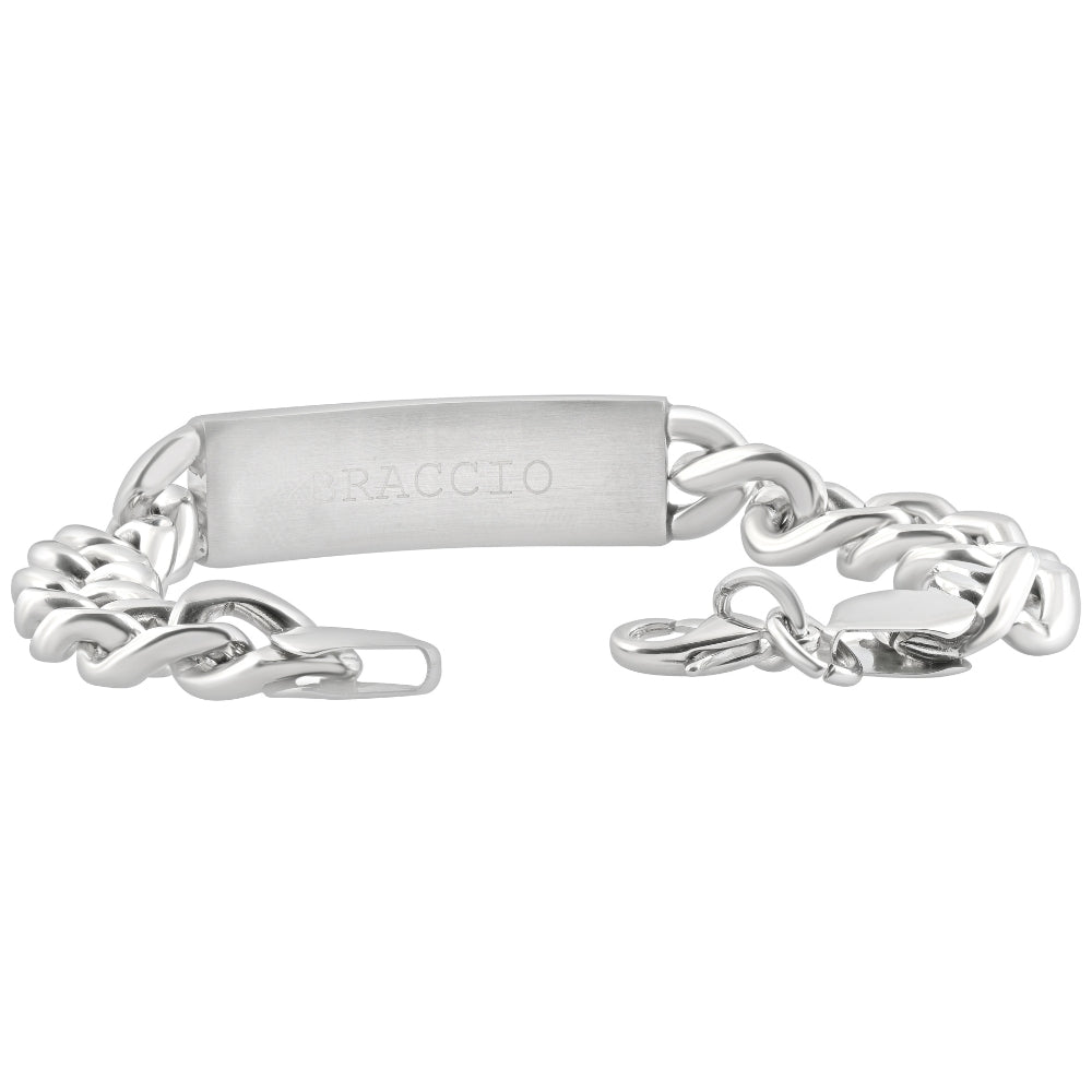 Men's Single Tone Italian Identity 8" 12mm Bracelet