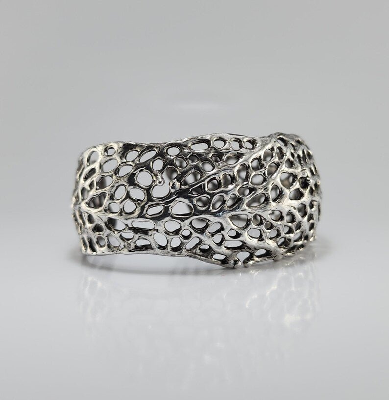 Sea Fan Coral Cuff Bracelet in Sterling Silver