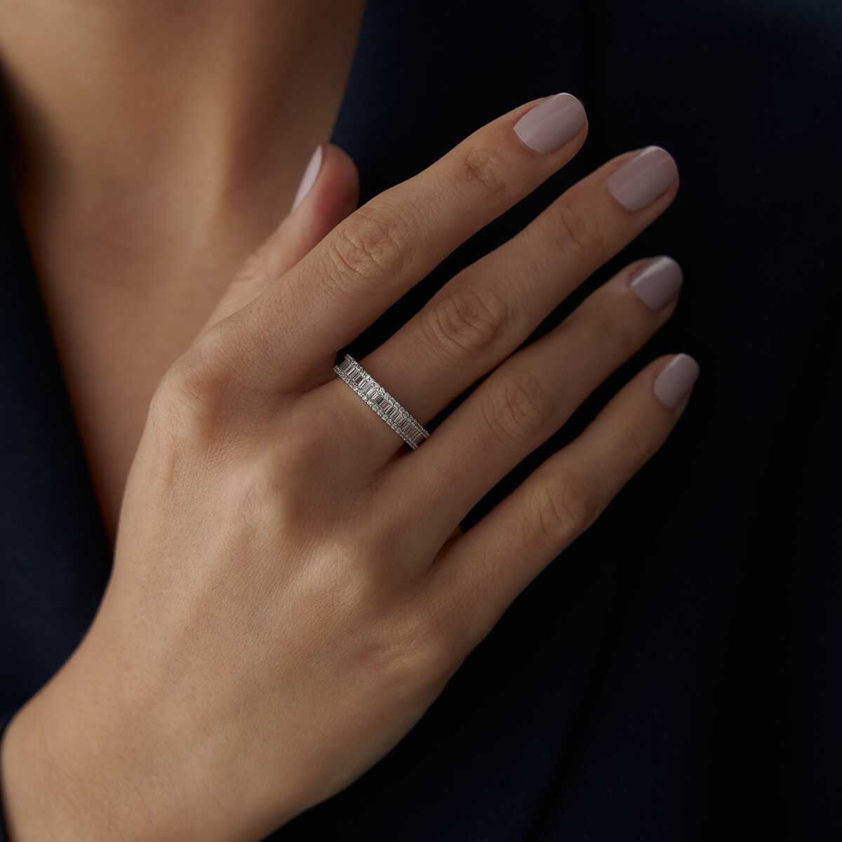 14K Gold Baguette Eternity Band Ring