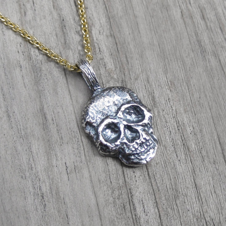・SKULL NECKLACE・Silver Pendant, Gold or Silver Chain (Ready to Ship)