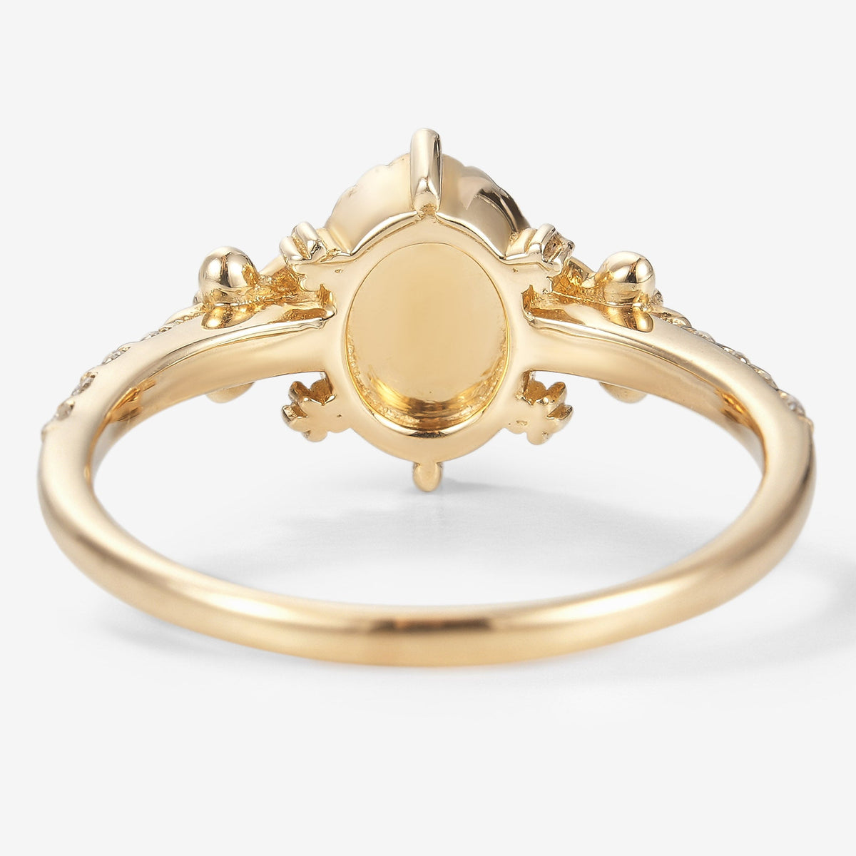 Oval Cut Natural Opal Flora Engagement Ring - Floralis
