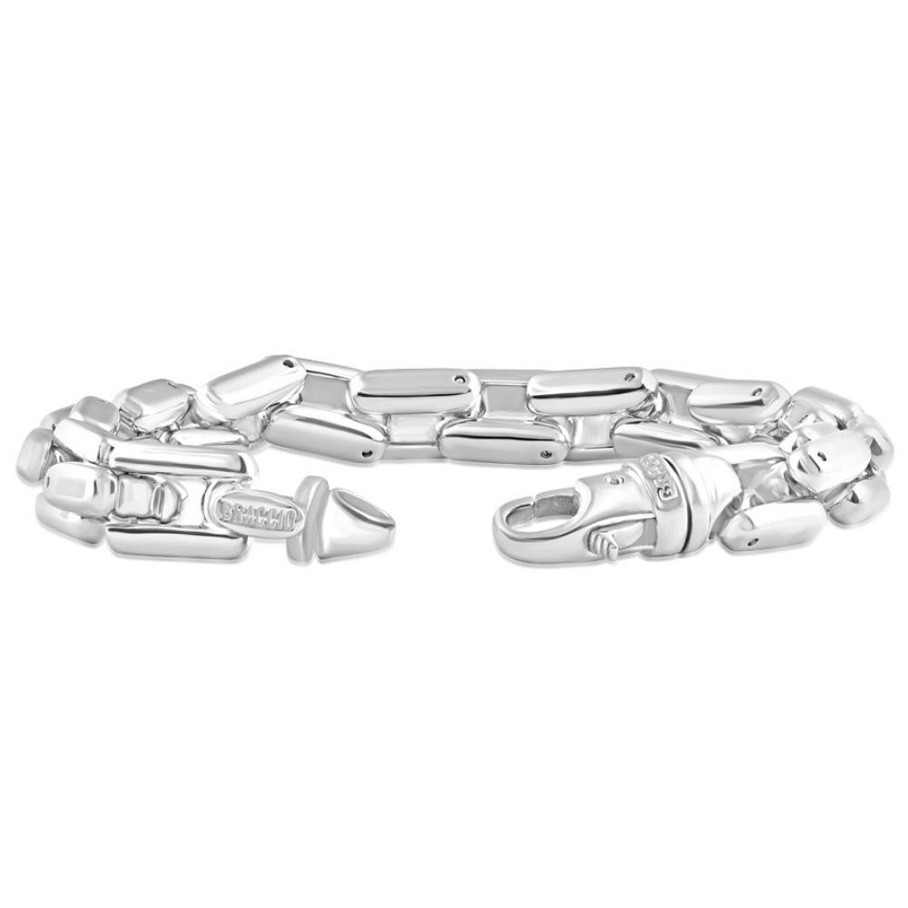 Men's Steel Single Tone Clasp 10mm Long Link 8.5 " Bracelet