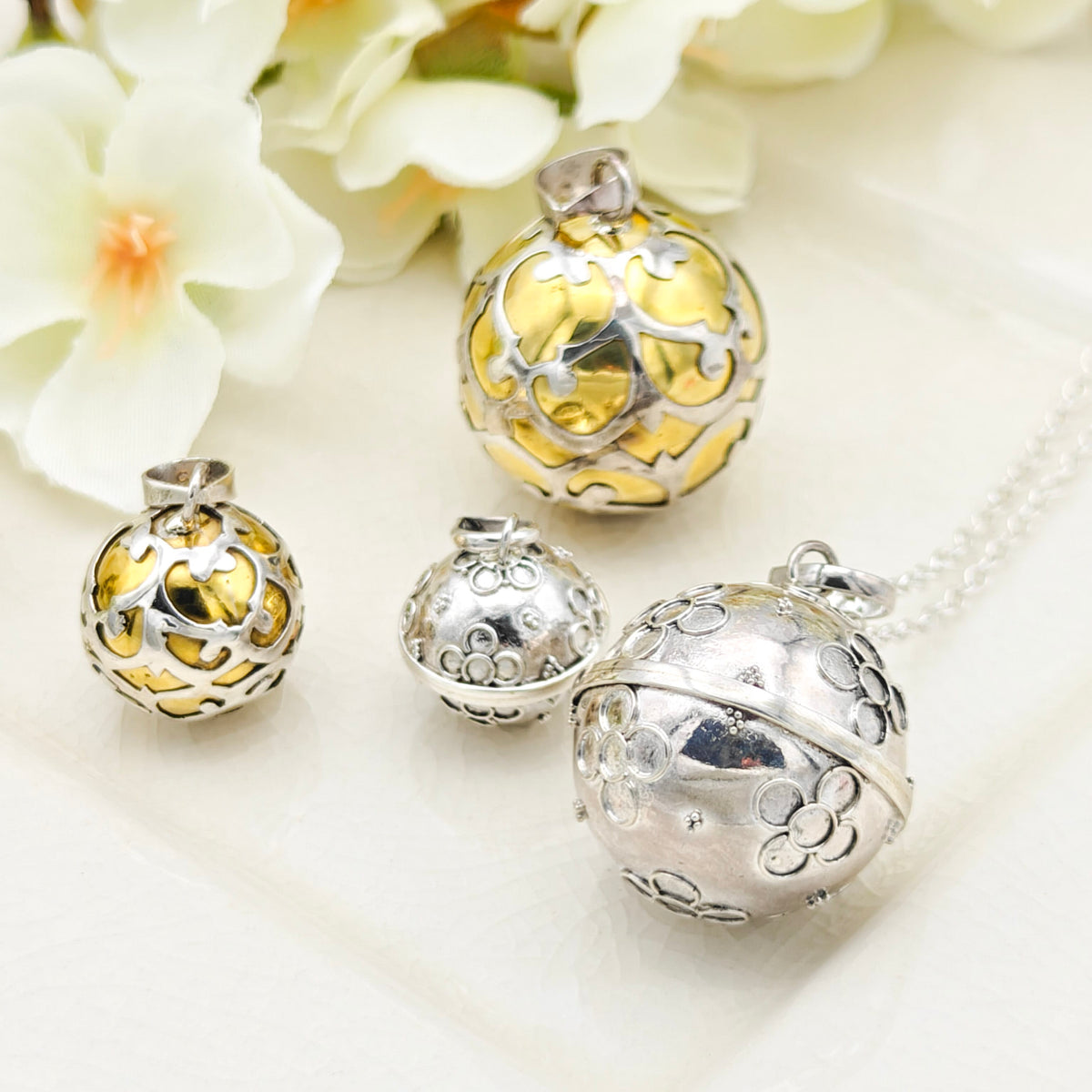 Sterling Silver Harmony Ball Pendant for Pregnancy | Angel Caller Necklace | Spiritual Gift