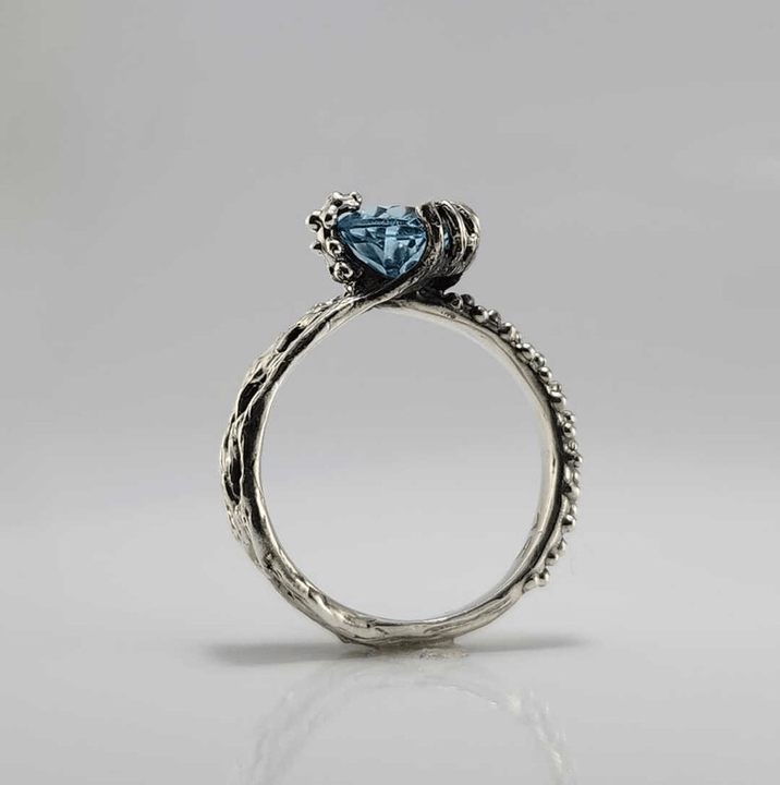 Topaz Ring Starfish and Sea Fan Coral Design