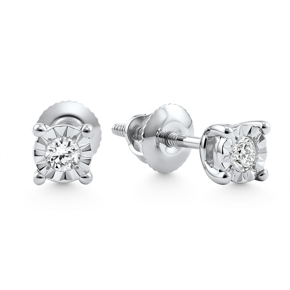 Screw Back Diamond Studs Lab Grown